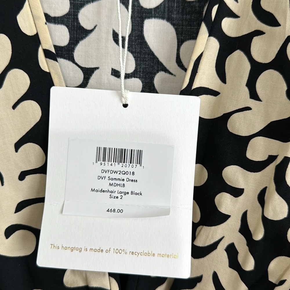 NWT DVF Sammie belted Cotton blend dress US2 - Picture 7 of 8